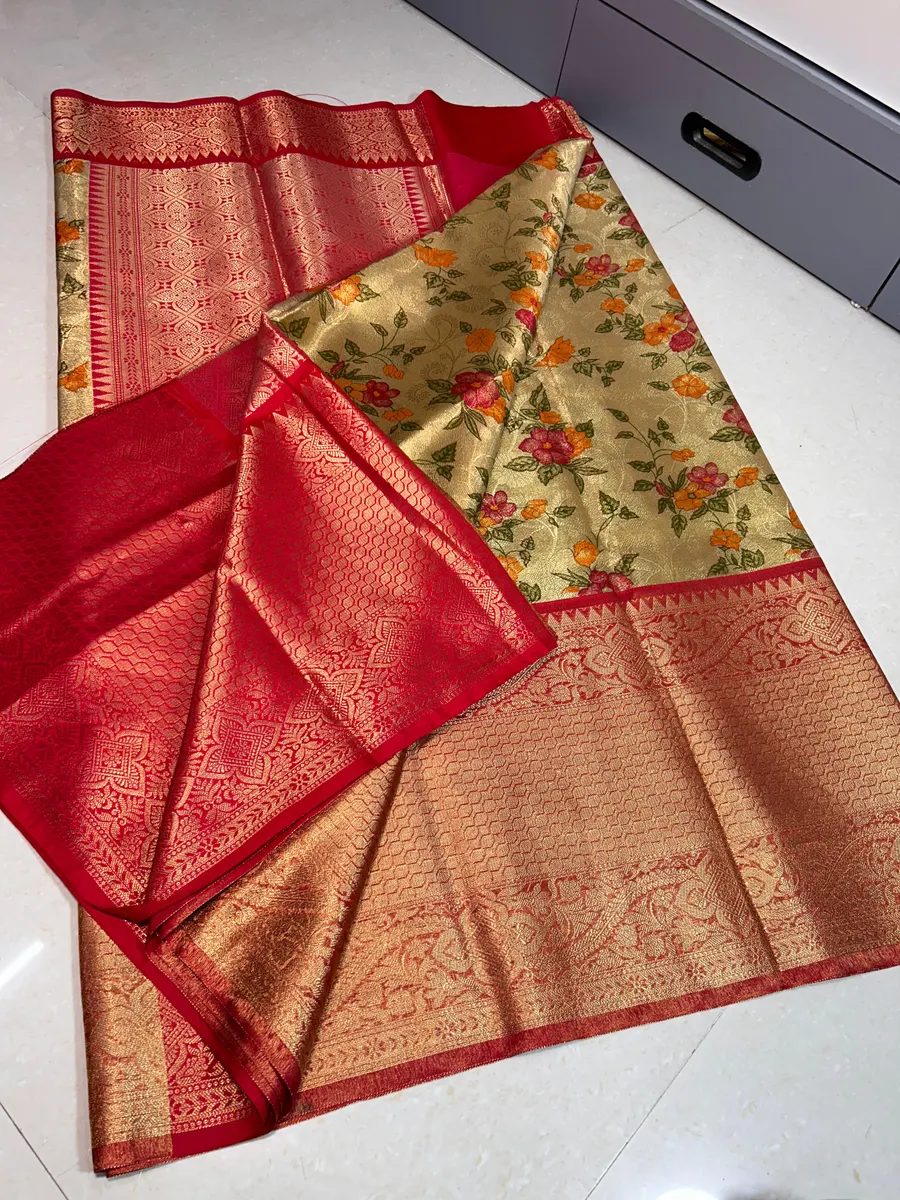 Banarasi Semi Kanchipuram Zari Tissue Viskat Sarees